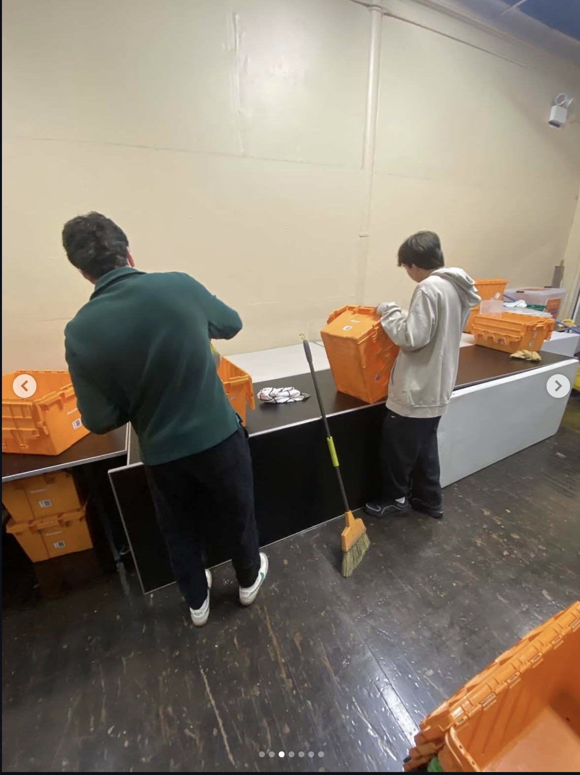 Volunteers distributing meals at St. Clement's Food Pantry